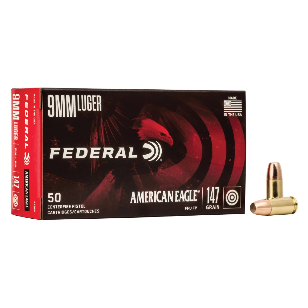 Federal American Eagle 9mm 147gr FMJ Ammo