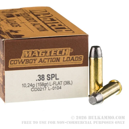 1000 Rounds of .38 Spl Ammo by Magtech Cowboy Action- 158gr LFN