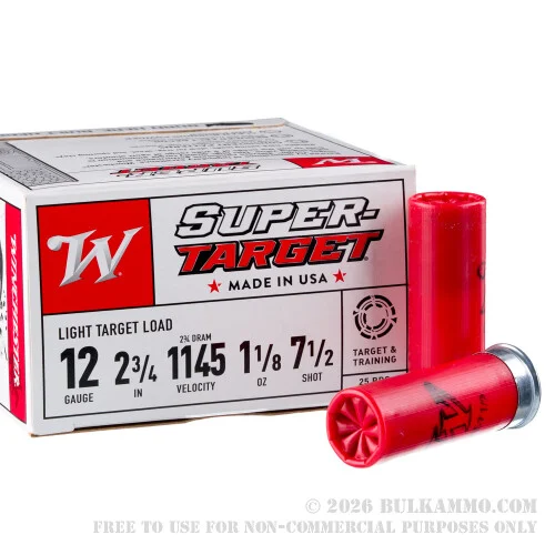 25 Rounds of 12ga Ammo by Winchester - 1-1/8 ounce #7-1/2 shot