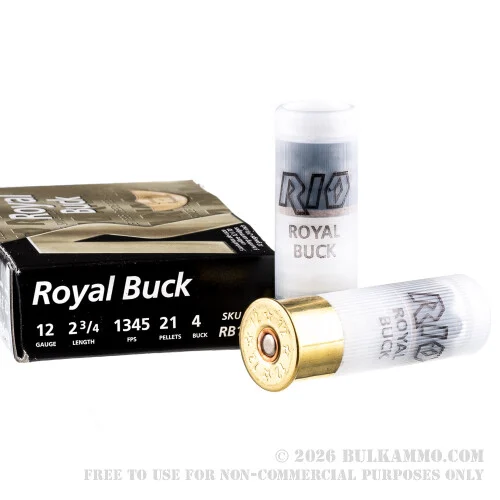 250 Rounds of 12ga Ammo by Rio -#4 Buck