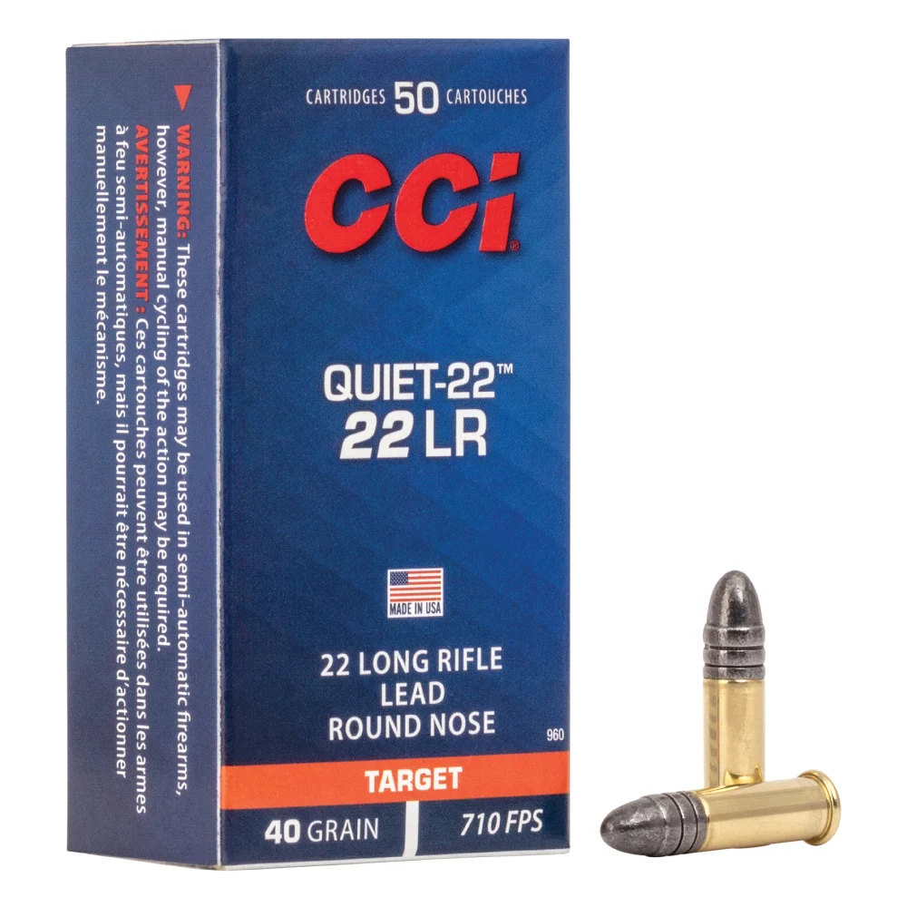CCI Quiet-22 .22LR 40gr Lead Round Nose Ammo