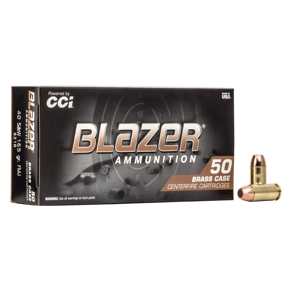 CCI Blazer Brass .40 S&W 165gr FMJ Ammo