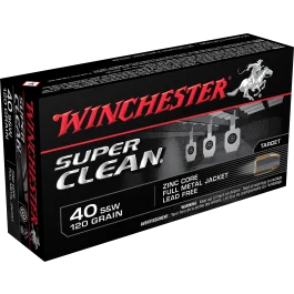 Winchester Super Clean 40 S&W 120 Grain Lead Free FMJ W40SWLF
