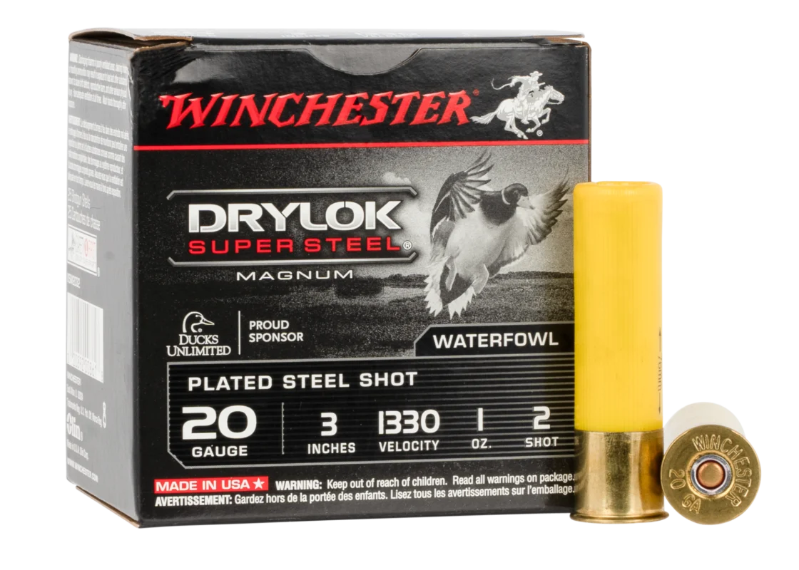 Winchester Ammo XSM2032 Drylock Super Steel Magnum 20 Gauge 3" 1 oz 2 Shot Shotgun Ammo - 25 Rounds - 116960