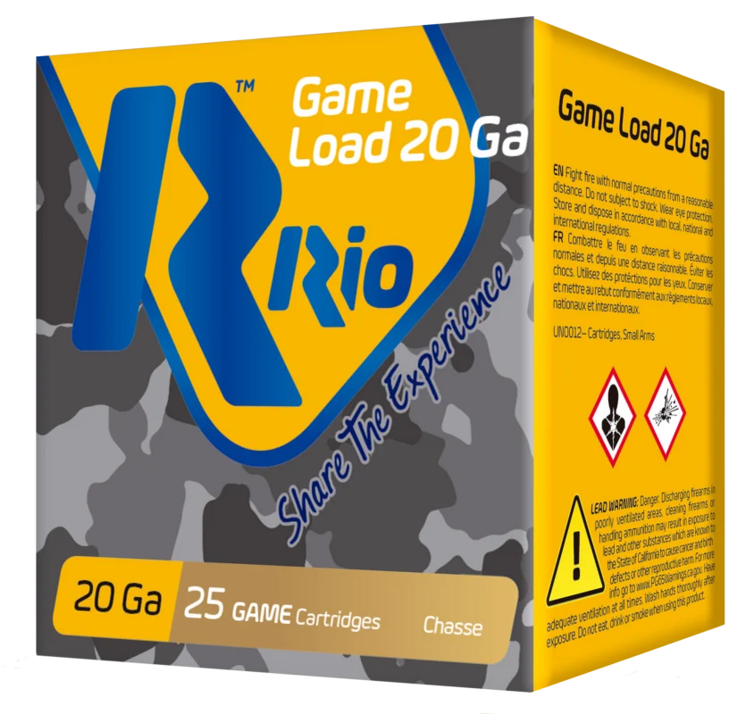 Rio Ammunition RC208 Game Load Heavy Field 20 Gauge 2.75" 1 oz 8 Shot Shotgun Ammo - 25 Rounds - RC208