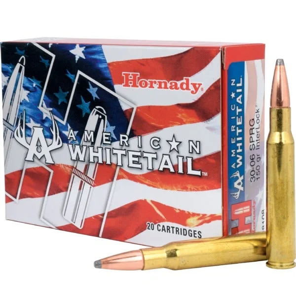 Hornady American Whitetail .30-06 Springfield Ammunition 20 Rounds InterLock SP 150 Grain