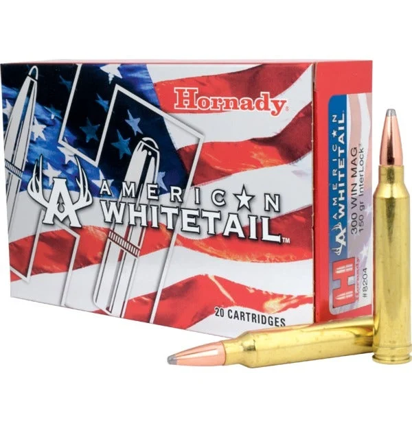 Hornady American Whitetail .300 Win Mag Ammunition 20 Rounds InterLock SP 150 Grain