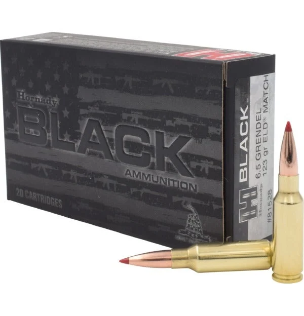 Hornady BLACK 6.5 Grendel Ammunition 20 Rounds ELD Match 123 Grain