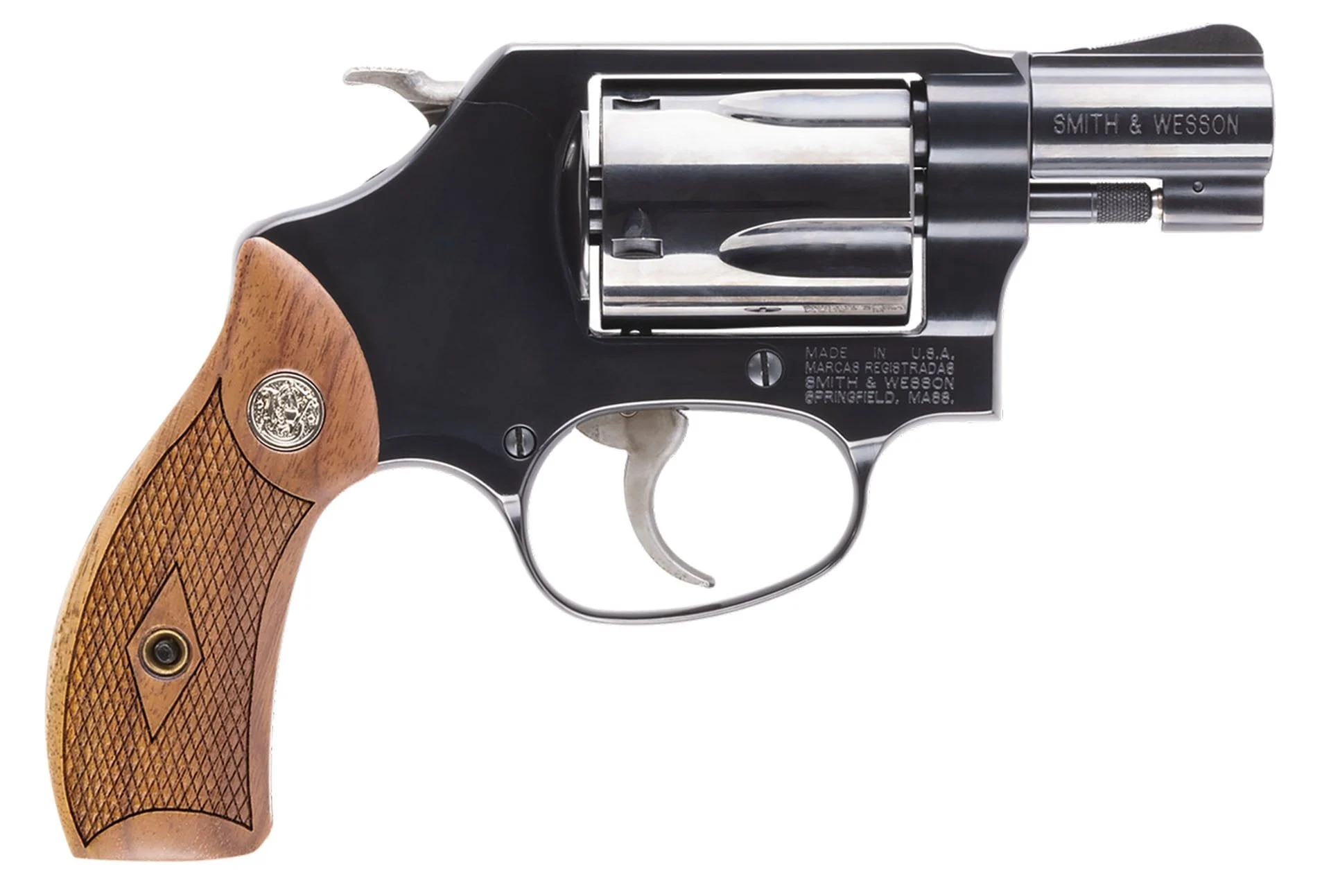 Smith & Wesson 150184 Model 36 Classic 38 S&W Spl +P Caliber with 1.88" Barrel 5rd Capacity Cylinder Overall Blued Finish Carbon Steel & Wood Grip - 43736