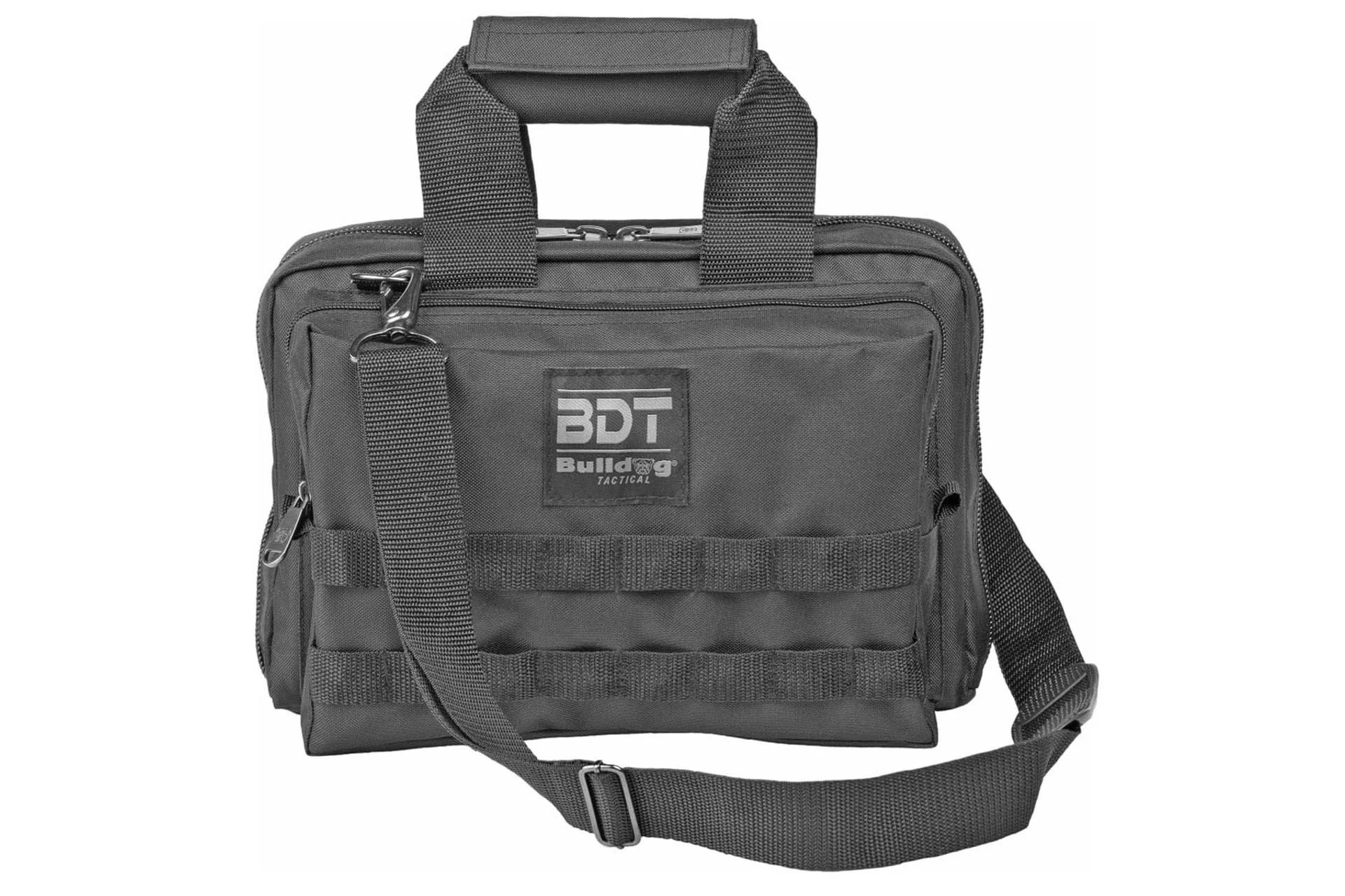 Bulldog Cases BDT917B Deluxe 2 Pistol Range Bag w/ Strap & MOLLE - Black - BDT917B