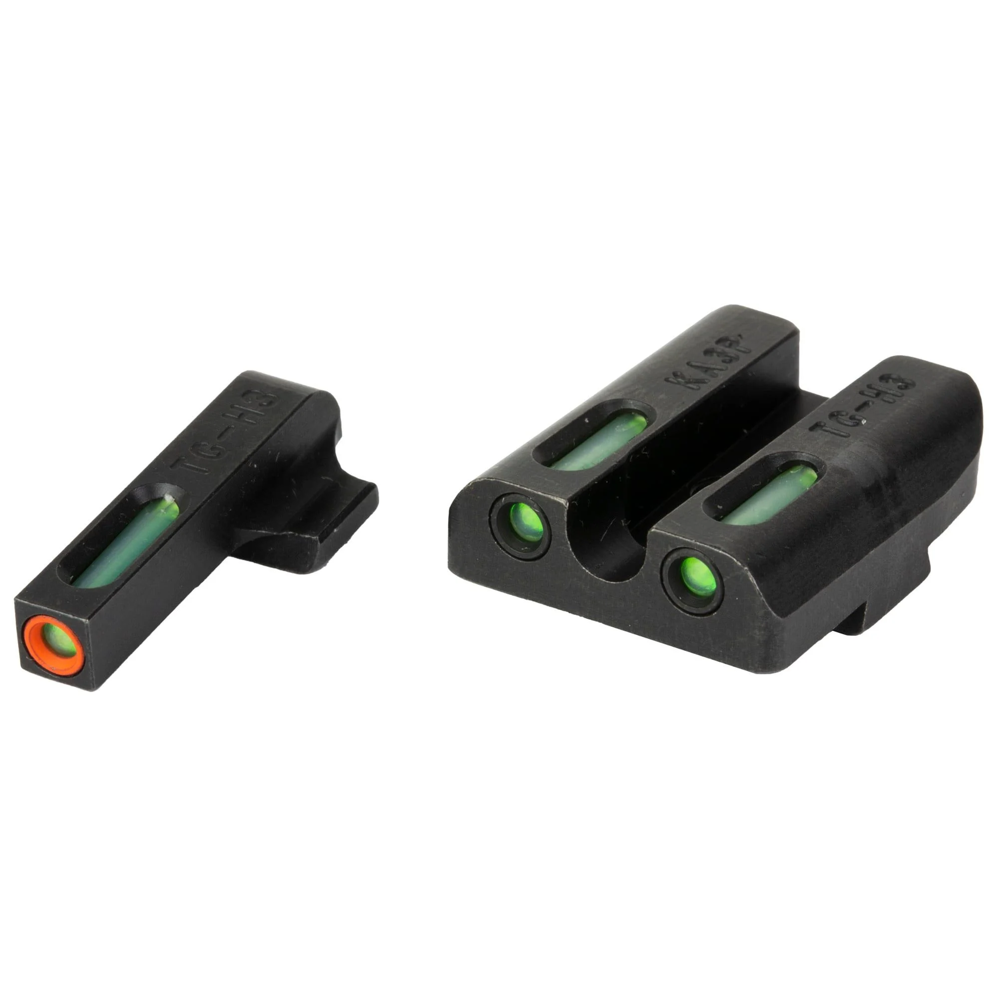 Truglo TFX Pro Square Front/U-Notch Rear Tritium/Fiber Optic Sight, Front Sight Color - Green W/Orange Outline, Rear Sight Color Green, Fits Century Arms Canik TP9 - TG13KS1PC