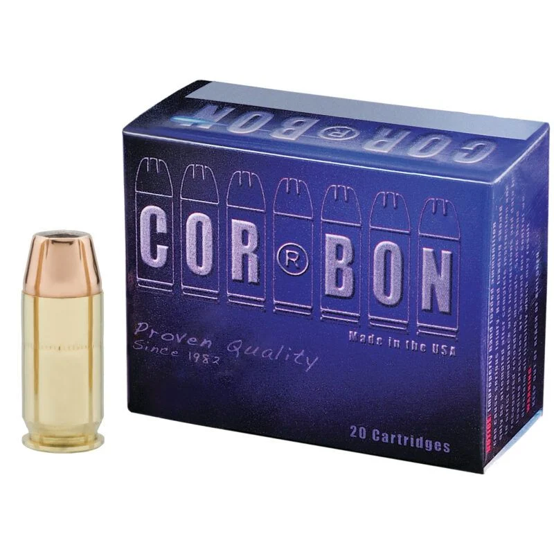 CorBon 45185 Self Defense 45ACP 185 Gr Ammo Jacketed Hollow Point +P Handgun Ammo - 20 Rounds - COR45185