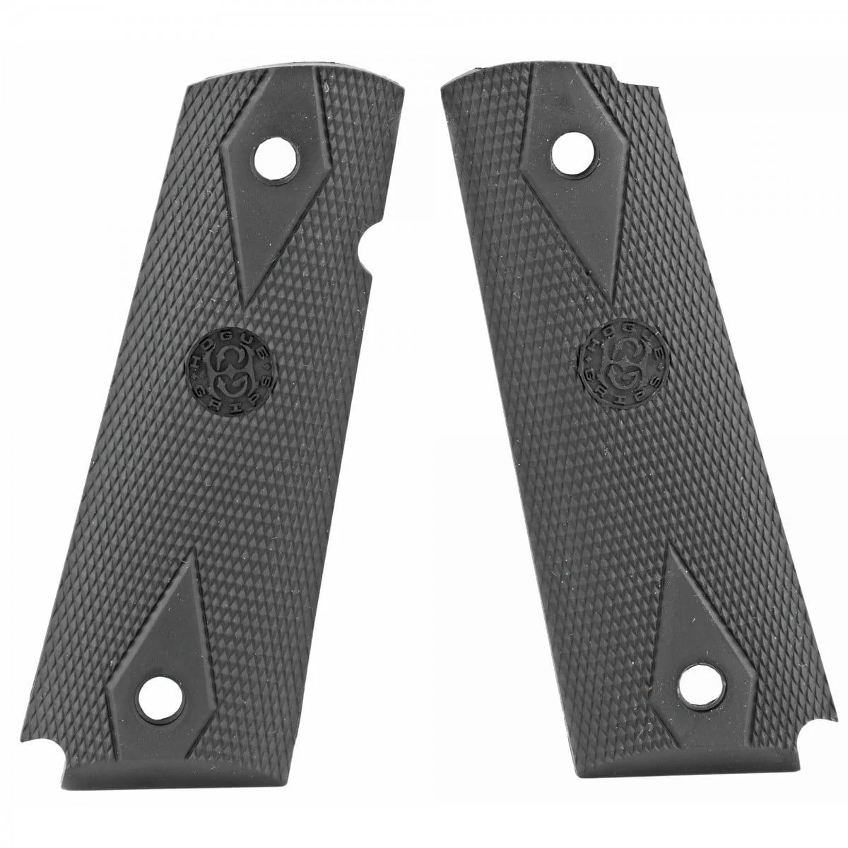 Hogue 45010 OverMolded Grip Panels Black Rubber for 1911 Government - 87702