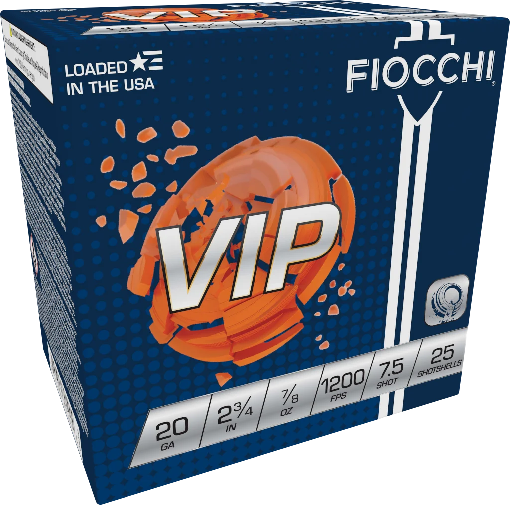 Fiocchi 20VIP75 Exacta Target VIP 20 Gauge 2.75" 7/8 oz 1200 fps 7.5 Shot Shotgun Ammo - 25 Rounds - 116629