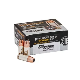 Sig Sauer Elite Performance 9mm 124 Grain V-Crown JHP, 20 Rounds E9MMA2-20