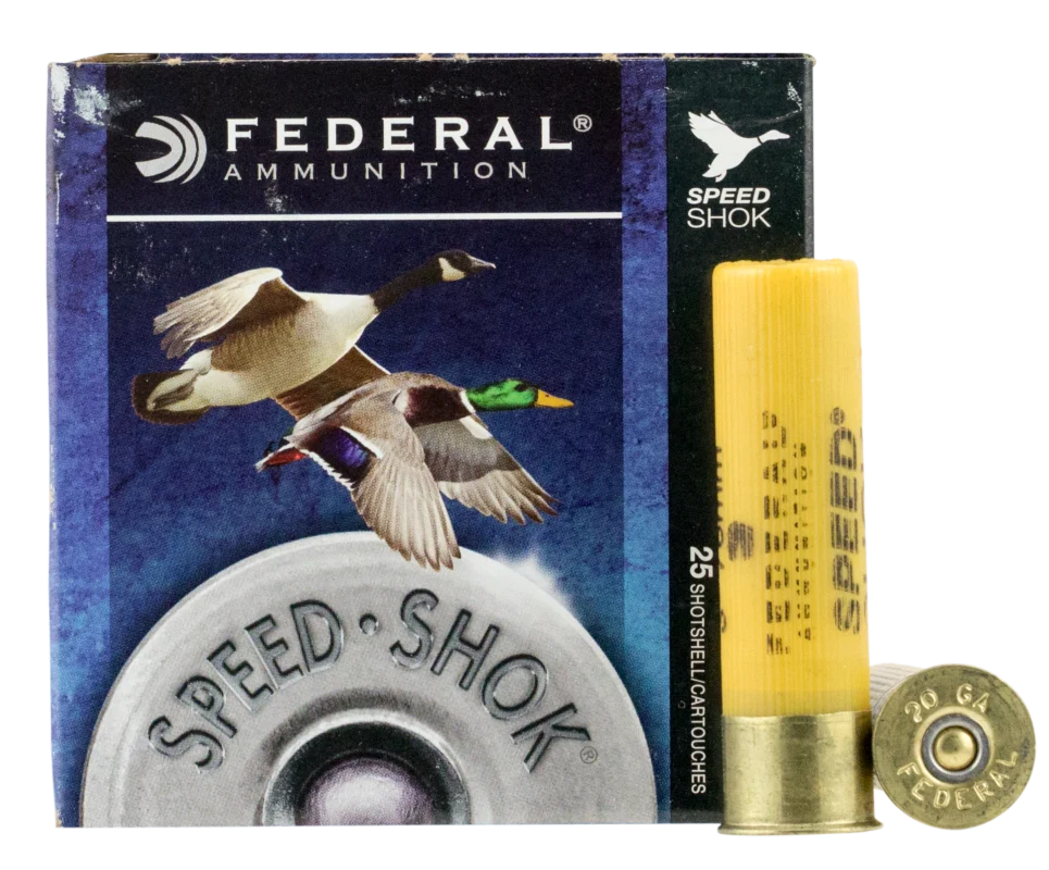Federal WF2093 Speed-Shok 20 Gauge 3" 7/8 oz 1550 fps 3 Shot Shotgun Ammo - 25 Rounds - WF2093
