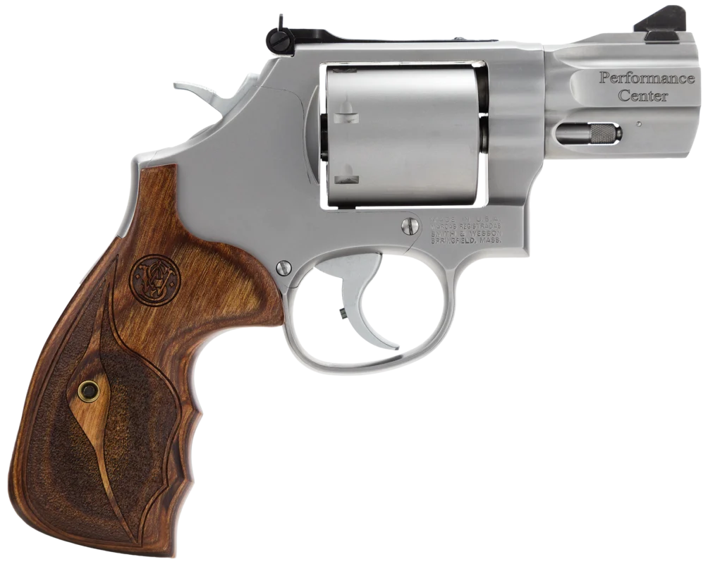 S&W 170346 Model 686 Performance Center 2.5" 357 Mag, 7rd, Matte SS L-Frame, Wood Grip, Chromed Teardrop Hammer & Trigger With Stop - 90970