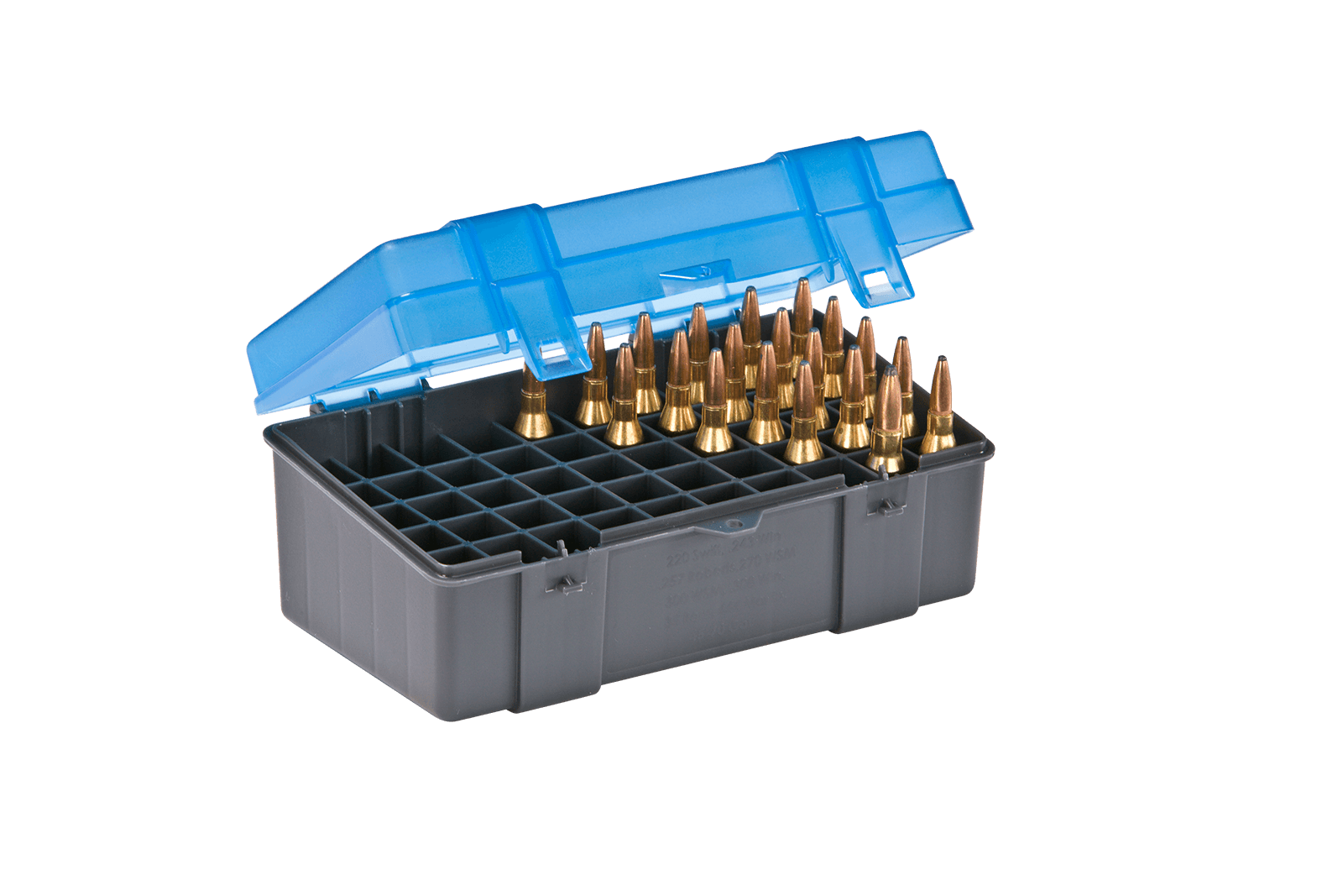 Plano 122950 Rifle Ammo Case - .308 Winchester, Dark Gray/Transparent Blue - PMC122950
