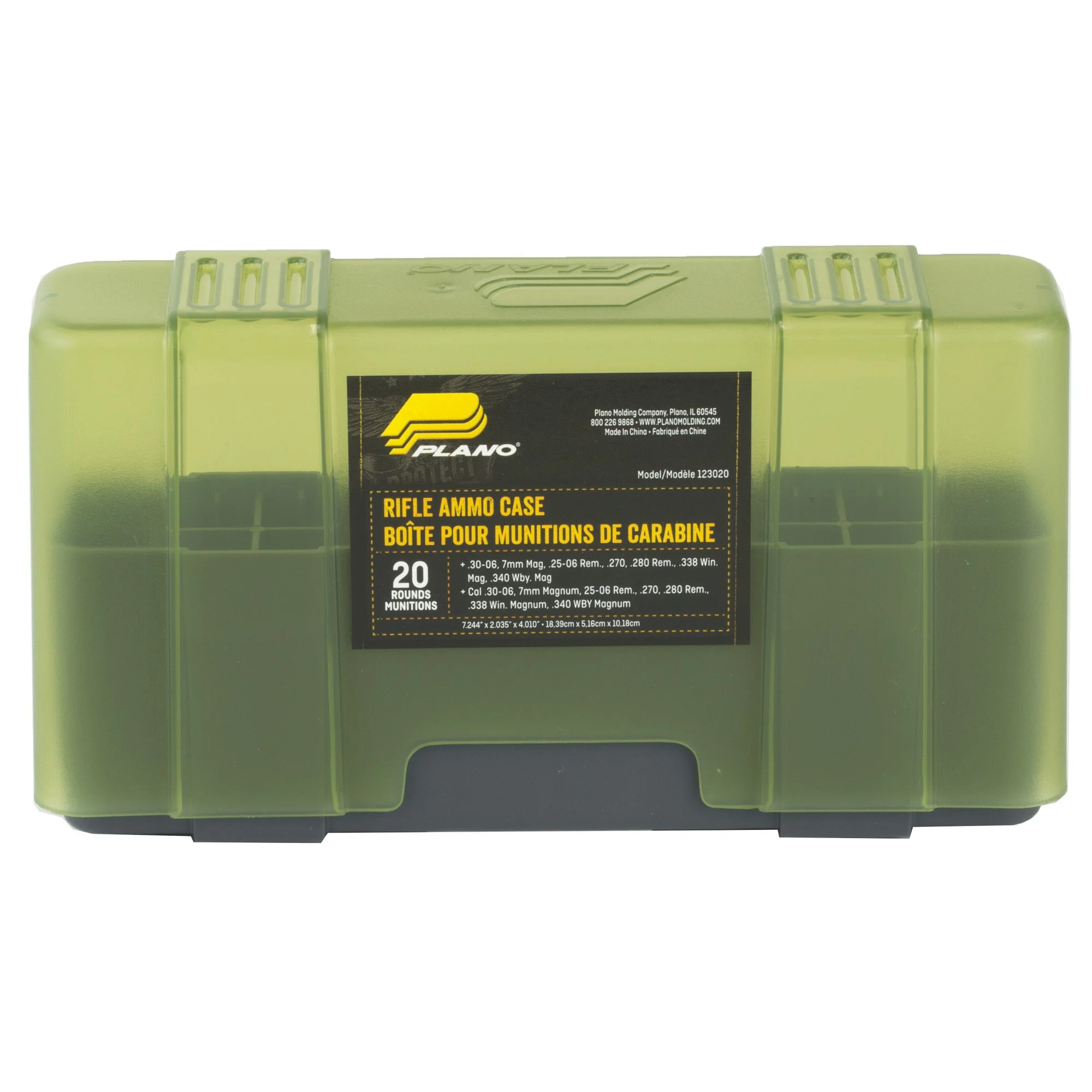 Plano 123020 Rifle Ammo Case - 7mm Magnum OD Green/Transparent Green - PMC123020