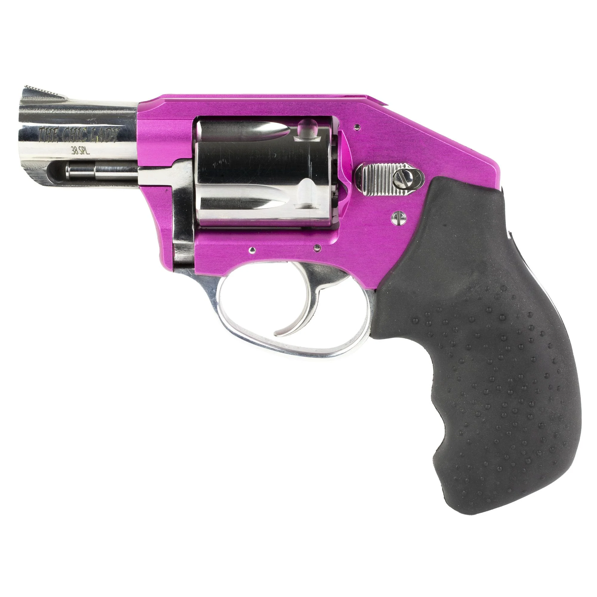 Charter Arms Chic Lady Revolver 38 Special 2" Barrel Aluminum Anodized Finish Pink Rubber Grips Fixed Sights 5 Rounds Pink Hard Case - *CH53852