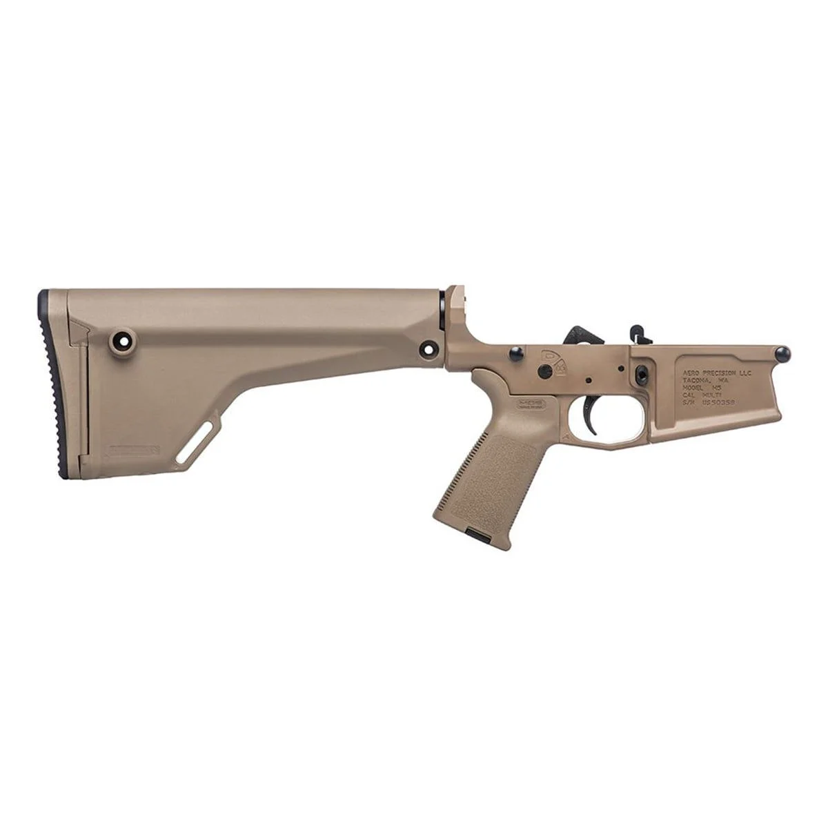 Aero Precision M5 Complete Lower Receiver w/ FDE MOE Grip & Fixed Rifle Stock - FDE Cerakote - APAR308230