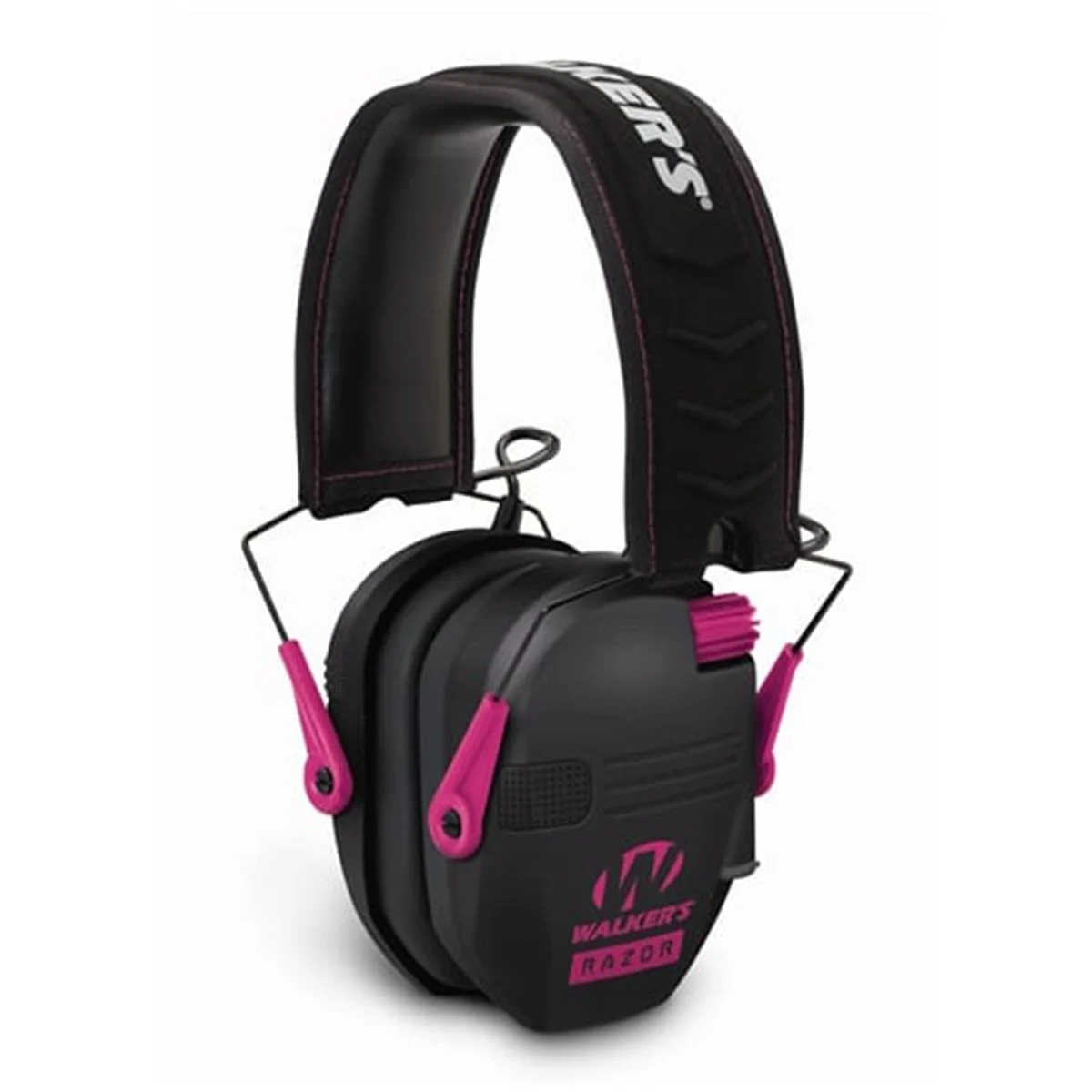 Walker's Razor Slim Electronic Earmuff - Black w/Pink Accent - GWP-RSEM-PNK