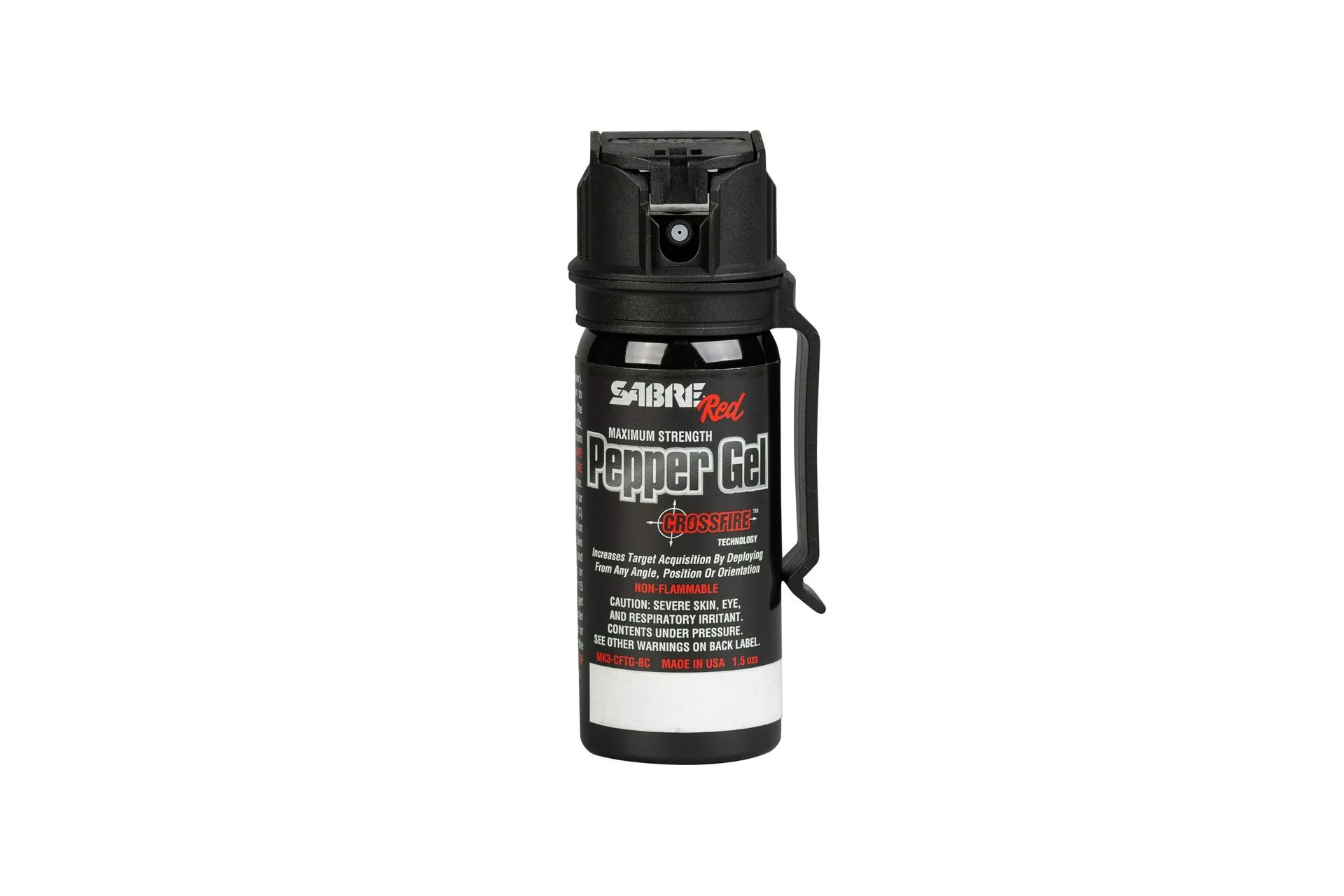 Sabre Red Crossfire Pepper Gel 1.8oz w/ Belt Clip - MK3-CFTG-BC
