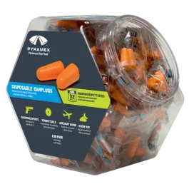 Pyramex Safety Disposable Uncorded Earplugs, 100 Pairs (Orange)