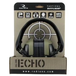 Radians Tactical Folding Electronic Earmuffs (Tan/Black)