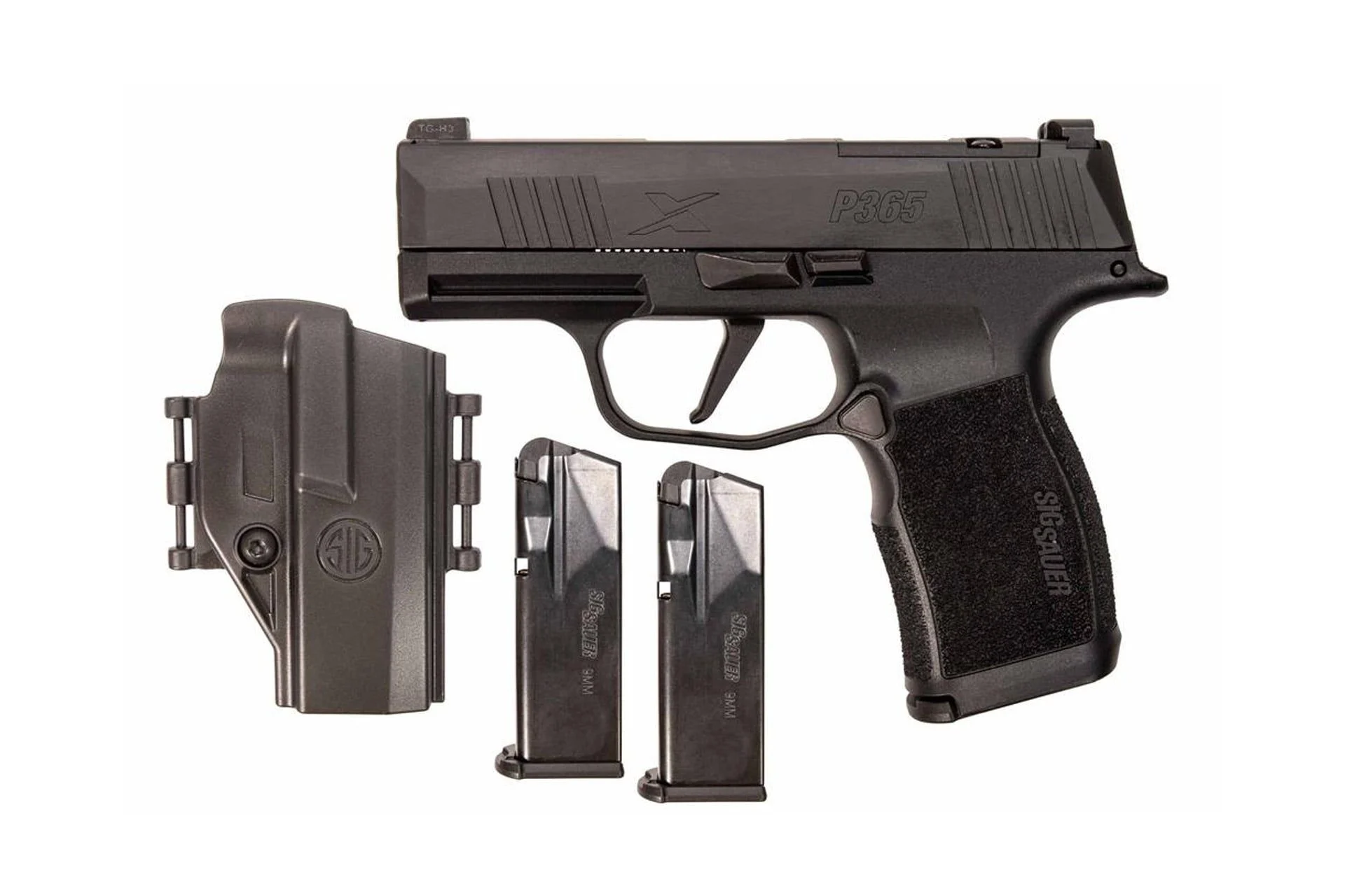 Sig Sauer P365X 3.1" 9mm 12Rd Compact Semi-Auto Pistol w/ Holster & 3 12RD Mags - Black - 365X-9-BXR3P-TACPAC