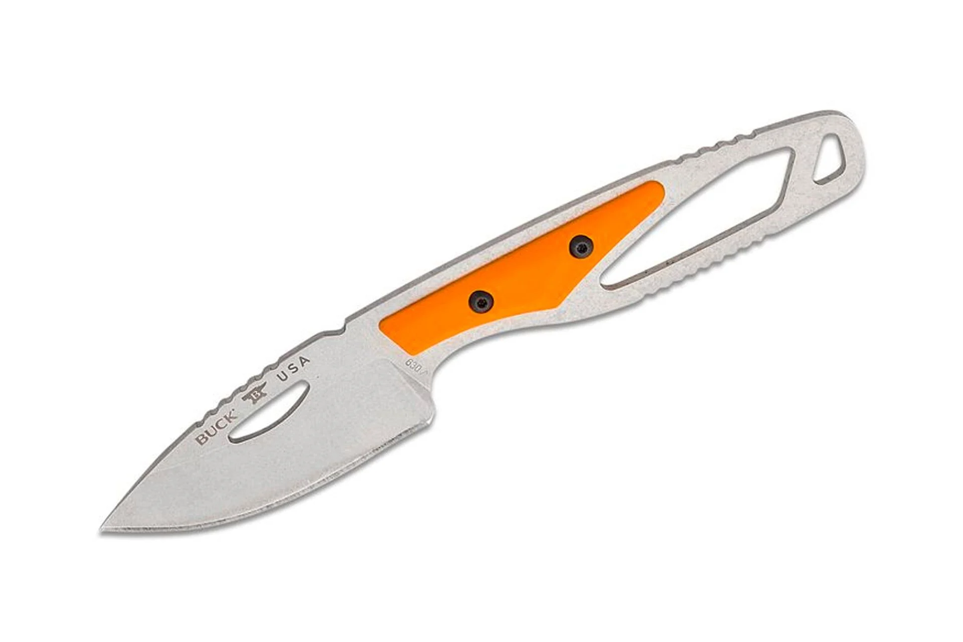 Buck Knives 630 PakLite 2.75" Hide Fixed Blade Knife - Orange Nylon Handle - 0630ORS-B
