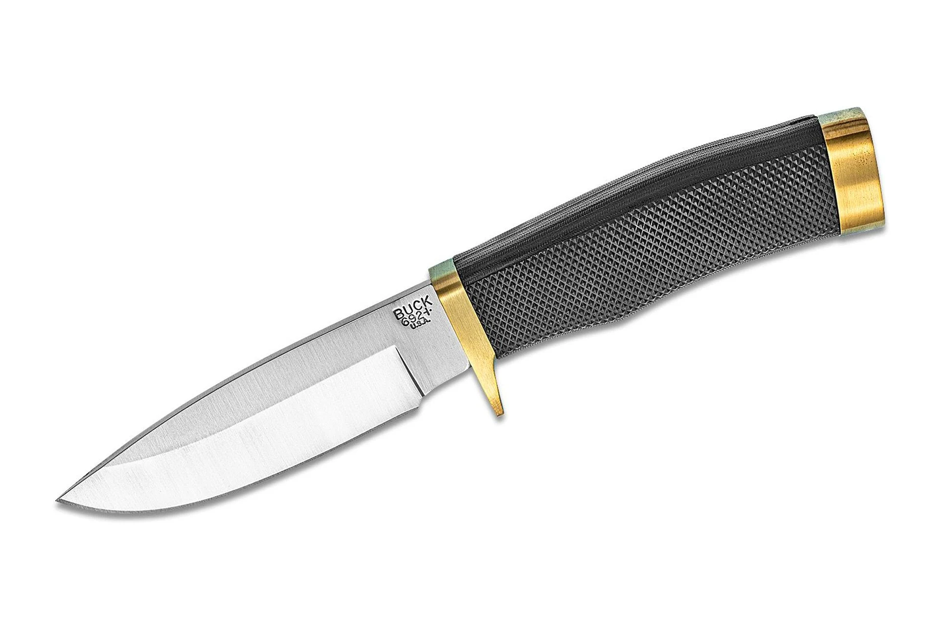 Buck Knives 629 Vanguard 4.25" Fixed Blade Knife - Black Rubber Handle - 0692BKS-B