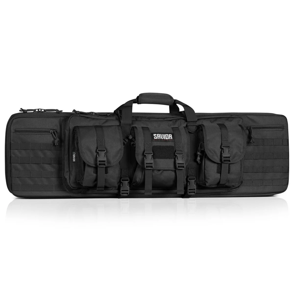 Savior Equipment American Classic Double Rifle Bag - Suitable for Rifle Shotgun, w/ Backpack Strap, 51" Long - Black - RB-5112DG-V1-BK