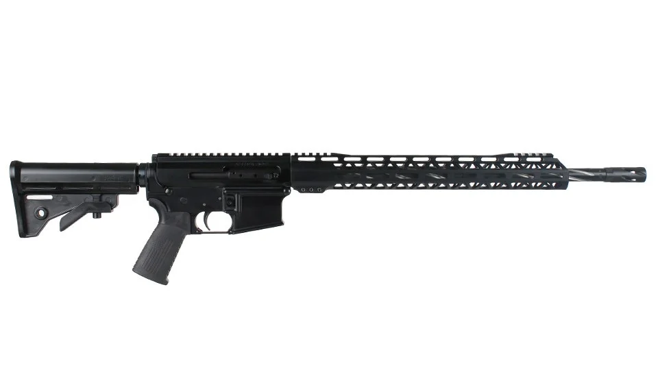 .223 Wylde, 18" Black Nitride Bear Claw Fluted Heavy Barrel, 1:8 Twist, Mid-Length Gas System, 15" MLOK Split Rail|Side Charging Complete Rifle-Anodized - Default