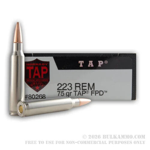 20 Rounds of .223 Ammo by Hornady - 75gr JHP