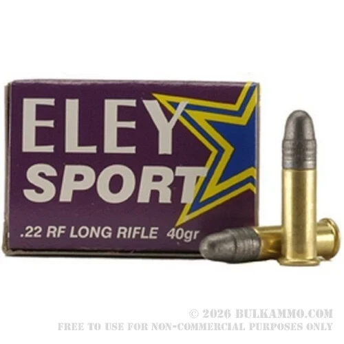 500Rounds of .22 LR Ammo by Eley Sport - 40gr LRN