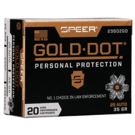 Speer Gold Dot 25 ACP 35 Grain Hollow Point 23602GD