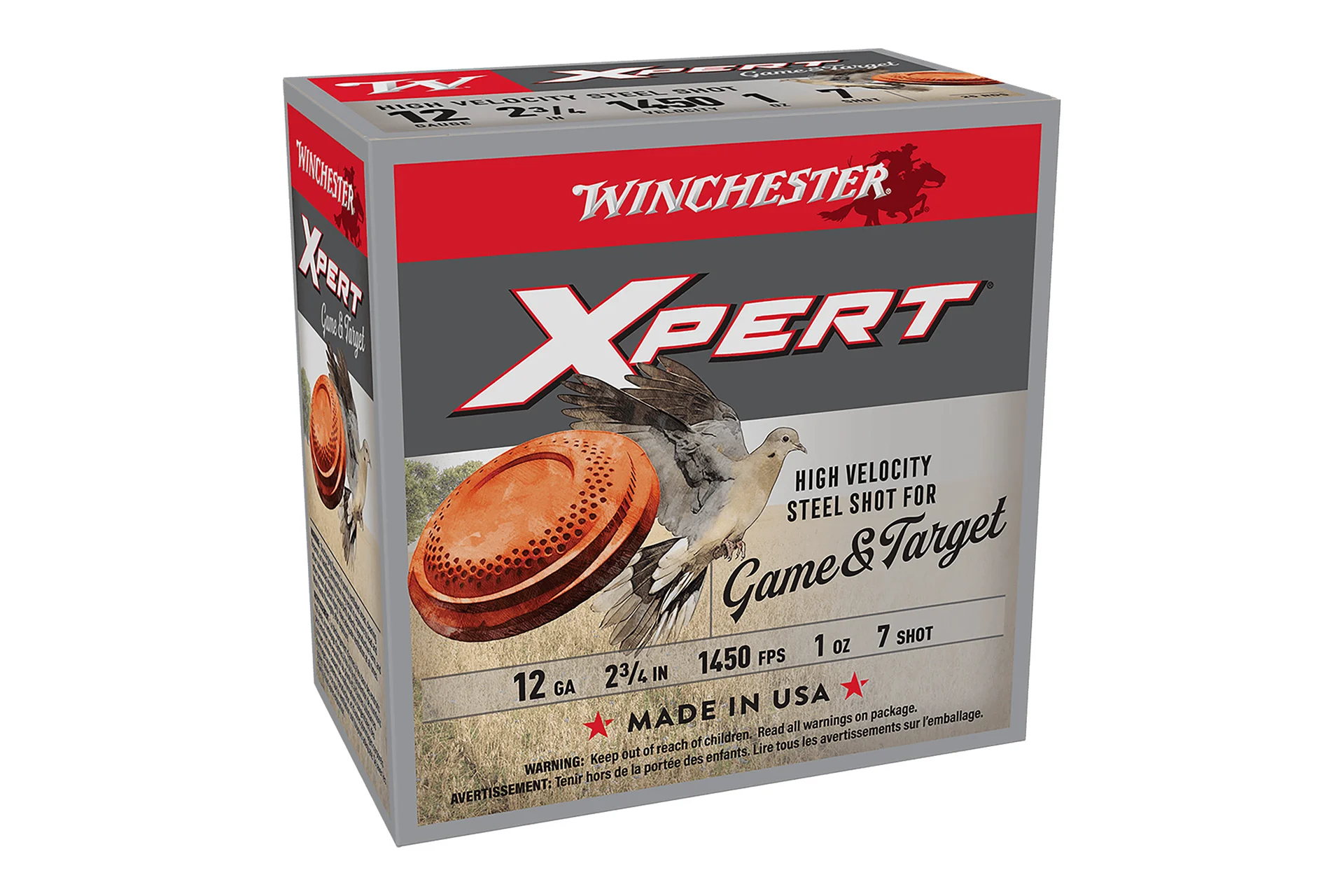 Winchester Ammo WE12GTHV7 Xpert Game & Target 12 GA Steel Shot 2.75" #7 Shotgun Ammo - 25 Rounds - WE12GTHV7