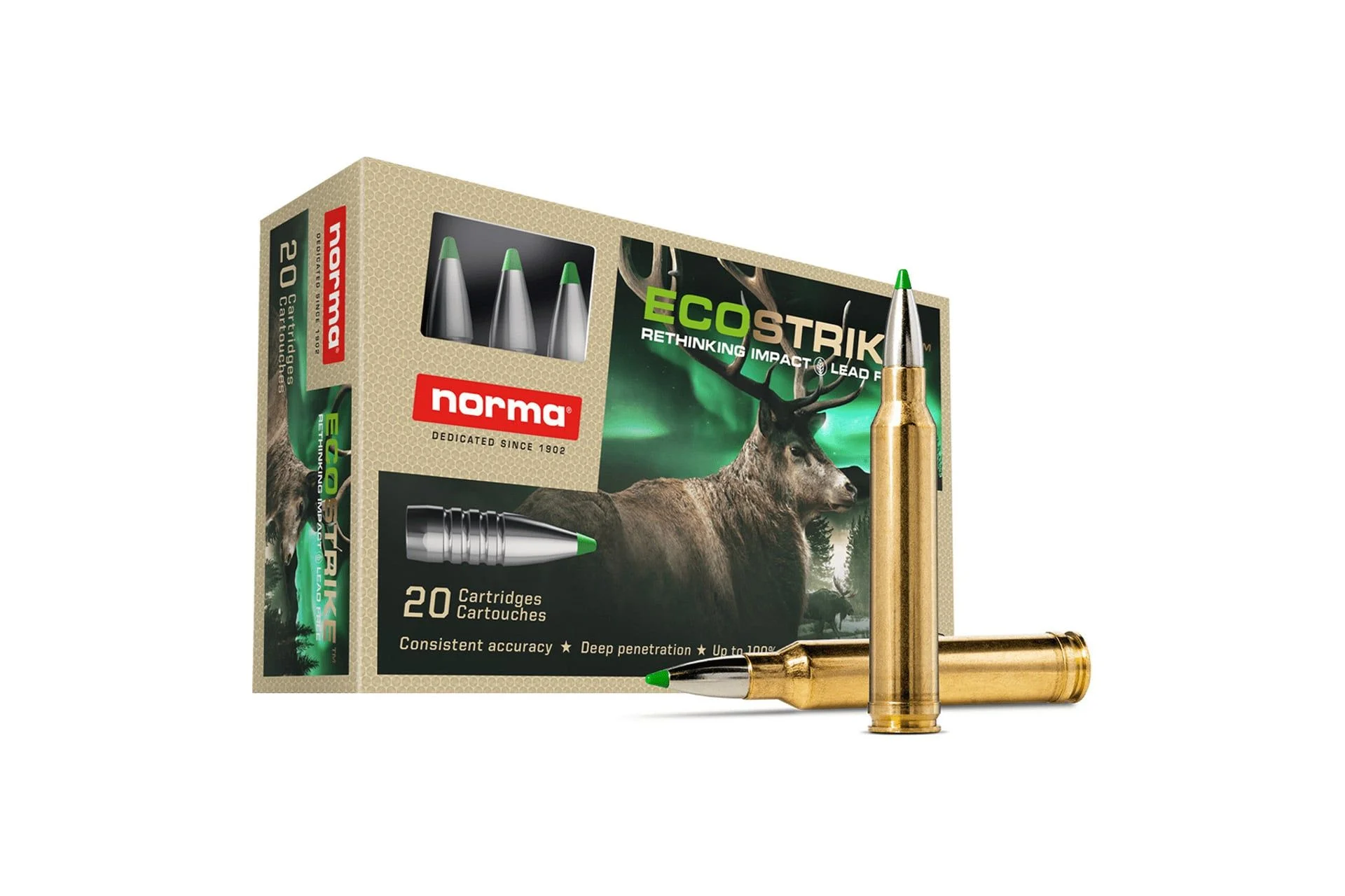 Norma ECOSTRIKE 6.5 Creedmoor 120gr Polymer Tip Lead-Free Rifle Ammo - 20 round box - 20166572