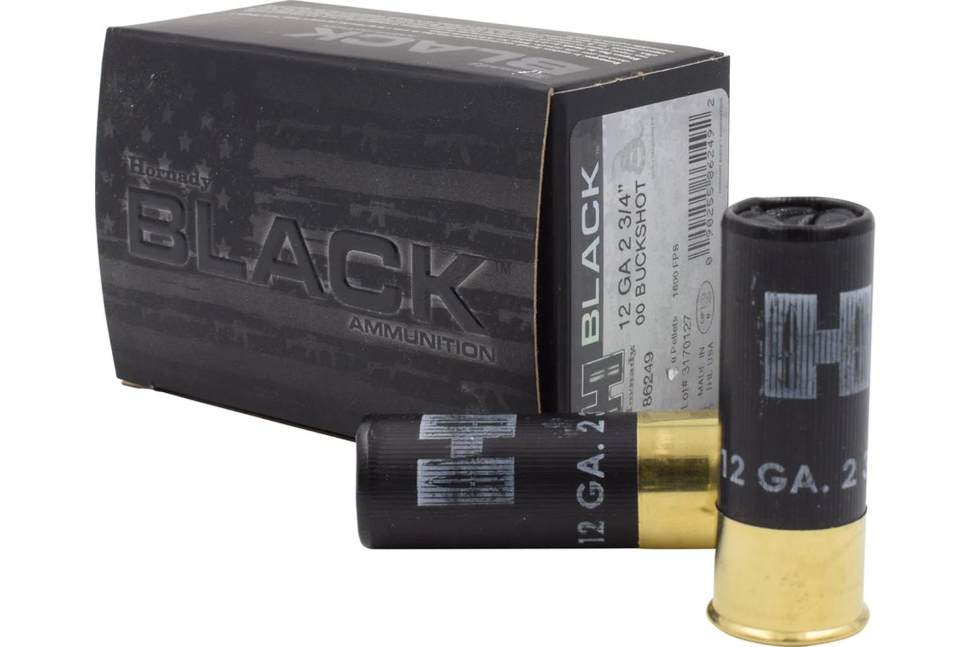 Hornady BLACK 12 Gauge 8 Pellet 2.75" Shotgun Buckshot Ammunition 86249 - 86249