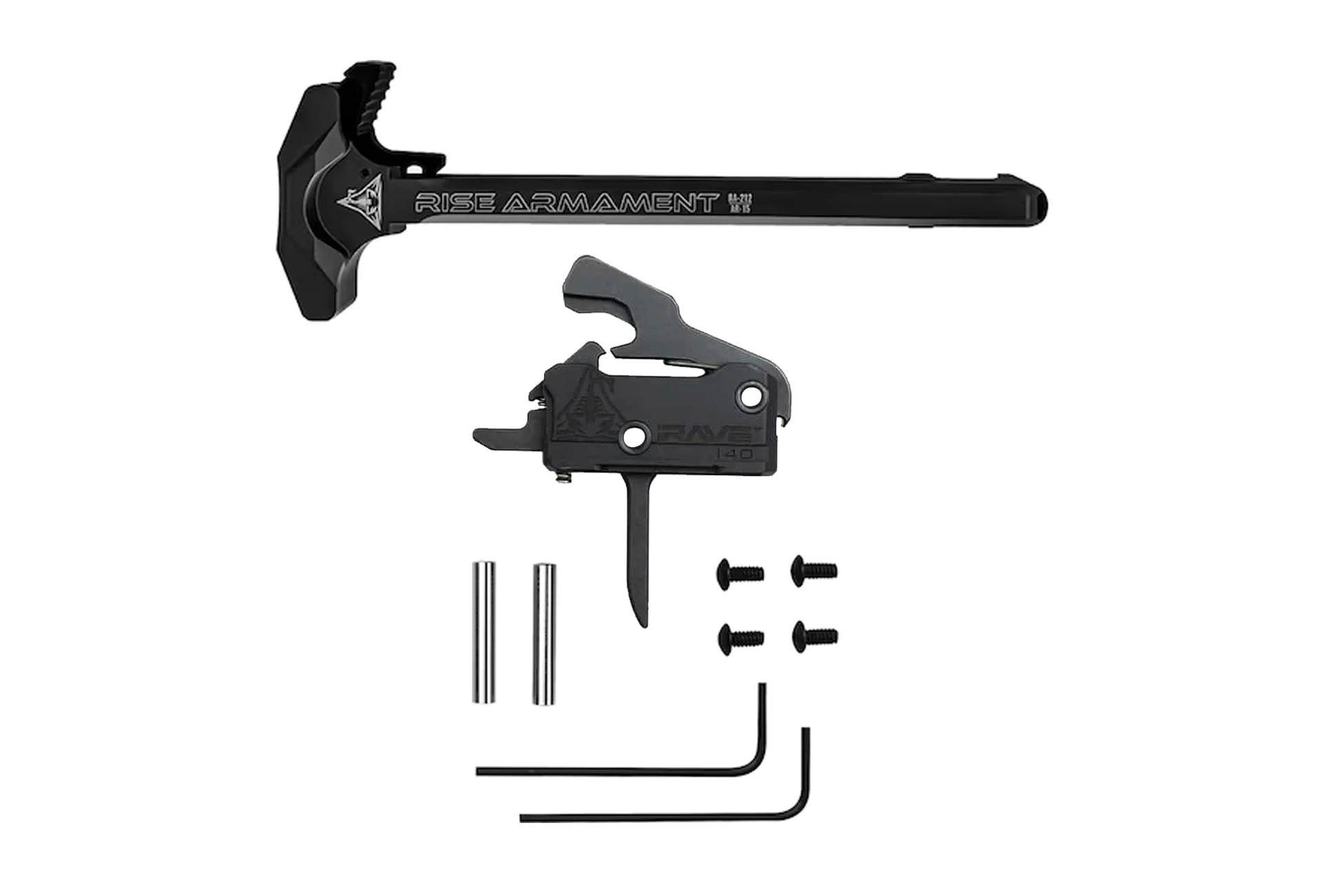 Rise Armament RAVE 140 Flat Trigger + RA-212 Charging Handle Combo - T017F-212-BLK Combo Kit