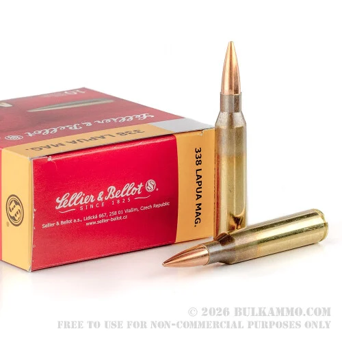 10 Rounds of .338 Lapua Ammo by Sellier & Bellot - 250gr HPBT