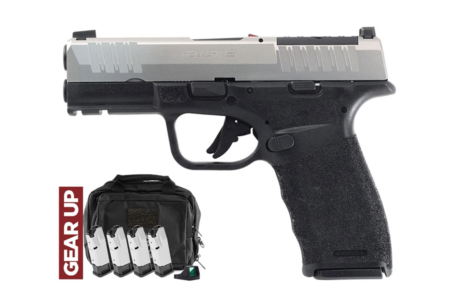 Springfield Armory Hellcat Pro CA Compliant 9mm 3.7" Compact Semi-Auto Pistol - Stainless - Gear Up Package