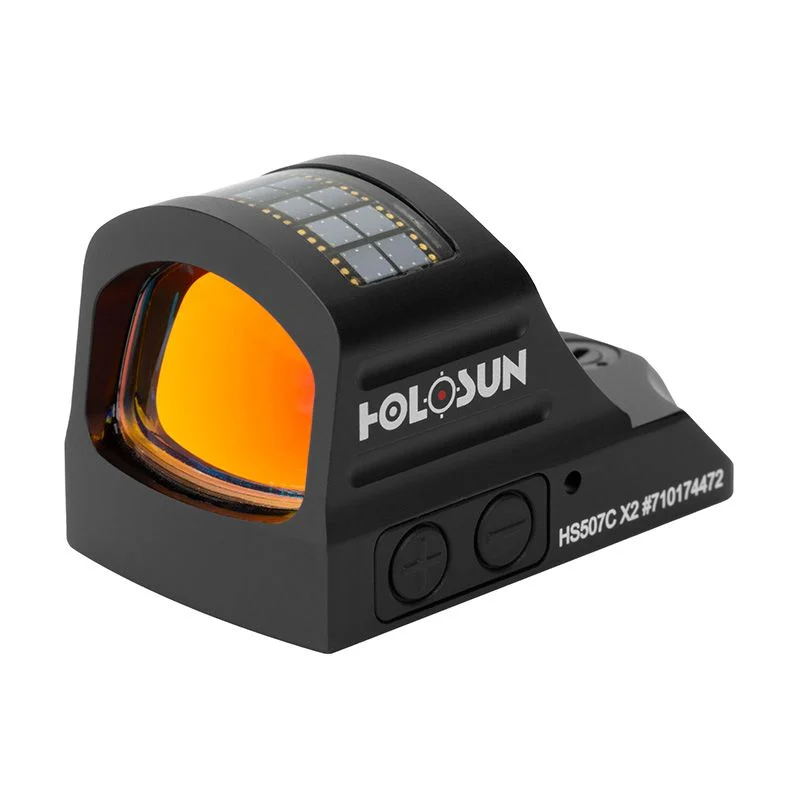 Holosun Technologies 507C-X2 Red Dot 32 MOA Ring & 2 MOA DotSide Battery Solar Failsafe - Black - HS507C X2