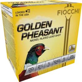 Fiocchi 20 Gauge 2.75 1 oz 5 Shot Nickel-Plated Lead 1245 fps Ammo
