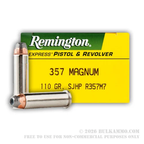 500Rounds of .357 Mag Ammo by Remington - 110gr SJHP