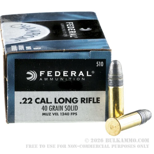 500Rounds of .22 LR Ammo by Federal - 40gr LRN