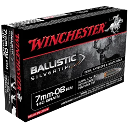 Winchester Ballistic Silvertip 7mm-08 Rem 140 Grain Rapid Controlled Expansion Polymer Tip Ammo