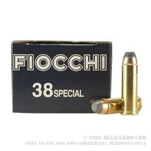 50 Rounds of .38 Spl Ammo by Fiocchi - 125gr SJSP