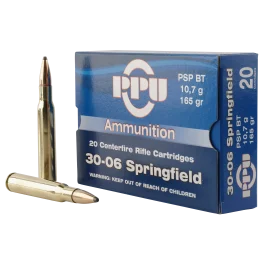 Ppu Standard Rifle 30-06 Springfield 165 Grain Pointed Soft Point Boat-Tail